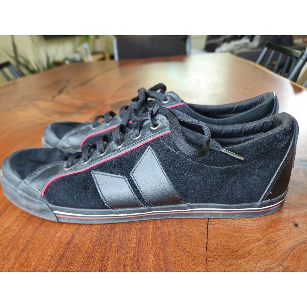 Macbeth Men's Eliot Black and Red Leather and Canvas Sneakers US 12 UK 11‎ EU 46